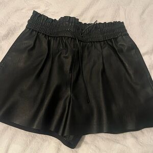 Black Women's Leather Shorts
